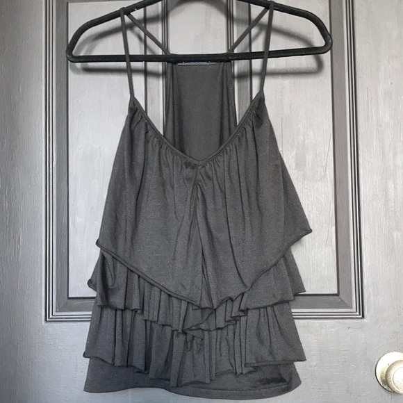 Black Ruffle Spaghetti Strap Blouse - Picture 1 of 3